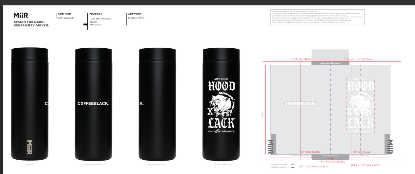 May Your Hood Lack No Coffee Nor Peace MiiR Tumbler