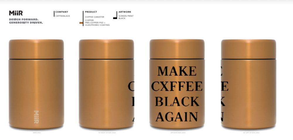 Make Cxffee Black Again GOLD Miir Coffee Storage Canister
