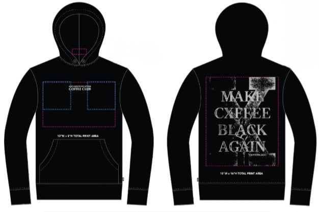 AGCC Member Stamp Make Cxffee Black Again Distressed Hoodie // New Miir Standard Apparel